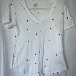 Star Patterned V-Neck